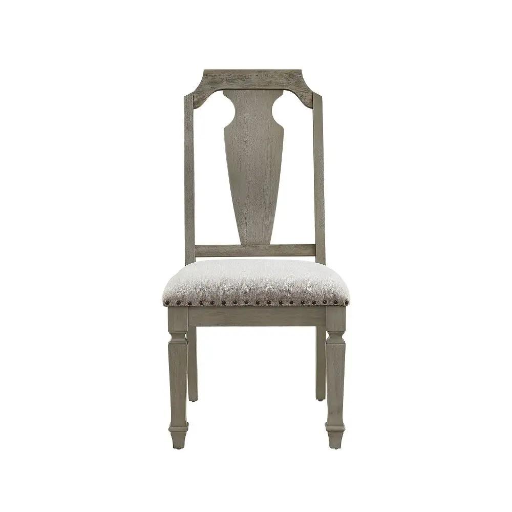 Zumala - Side Chair (Set of 2) - Beige Linen & Weathered Oak by Unique Piece Furniture