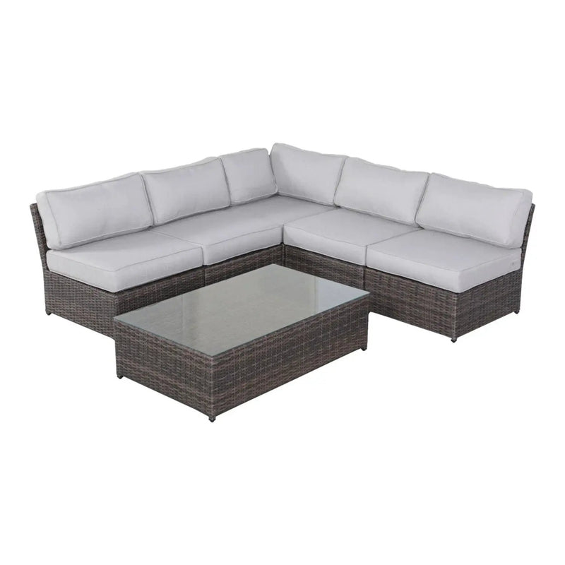 Comfortable Modern Patio Rattan Sectional Set With Cushions by HouseOfZazla