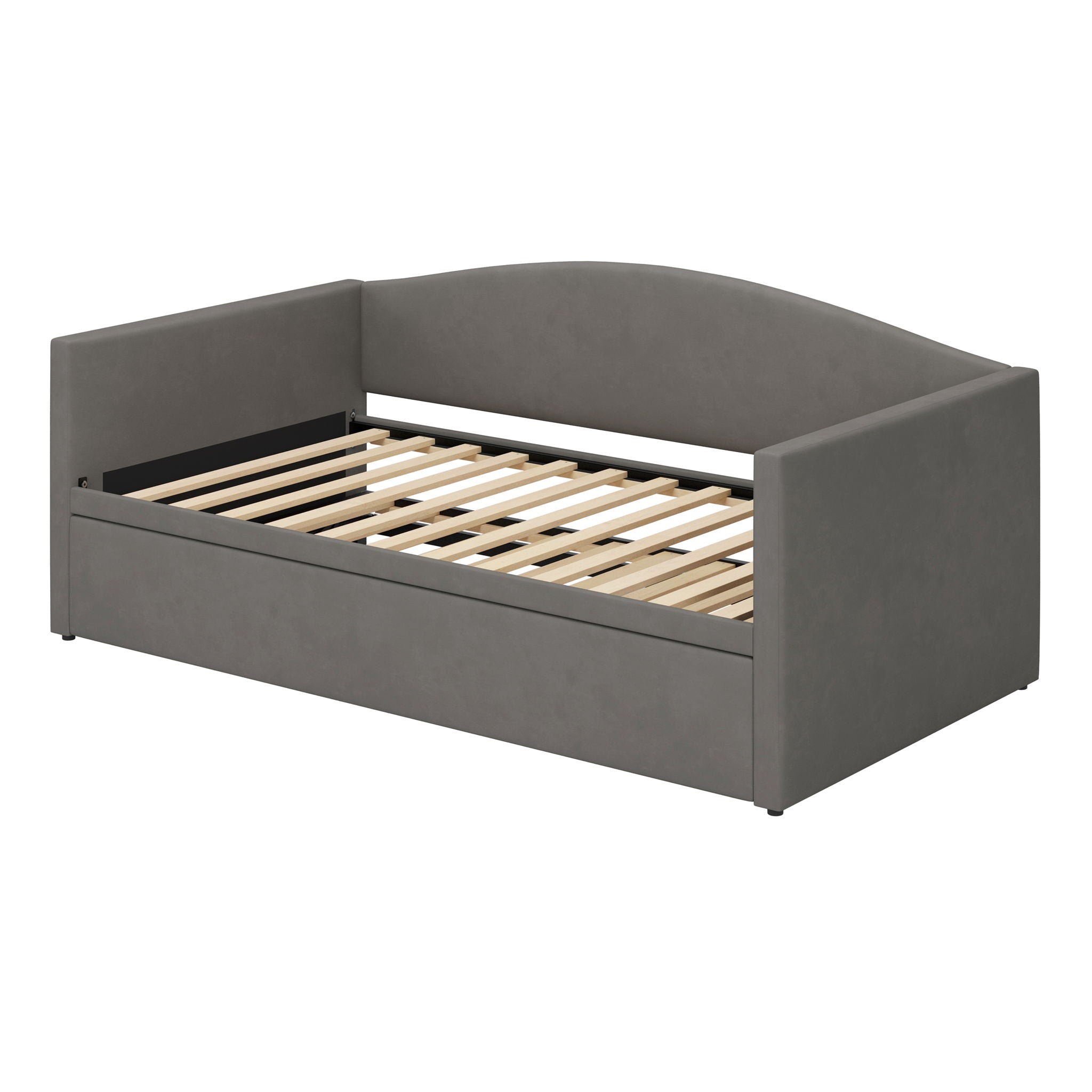 Daybed With Pop Up Trundle, Upholstered Sofa Bed by HouseOfZazla
