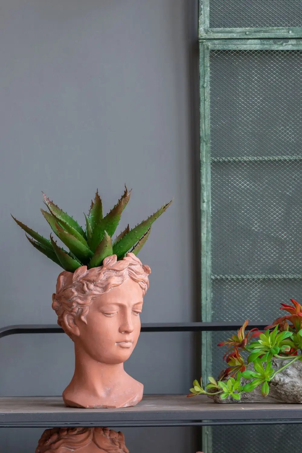 D6X9" Visage Head Bust Planter - Brown by HouseOfZazla