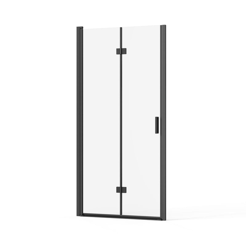 Bifold Frameless Glass Shower Door With Pivot Swing Panel, Tempered Clear Glass by HouseOfZazla