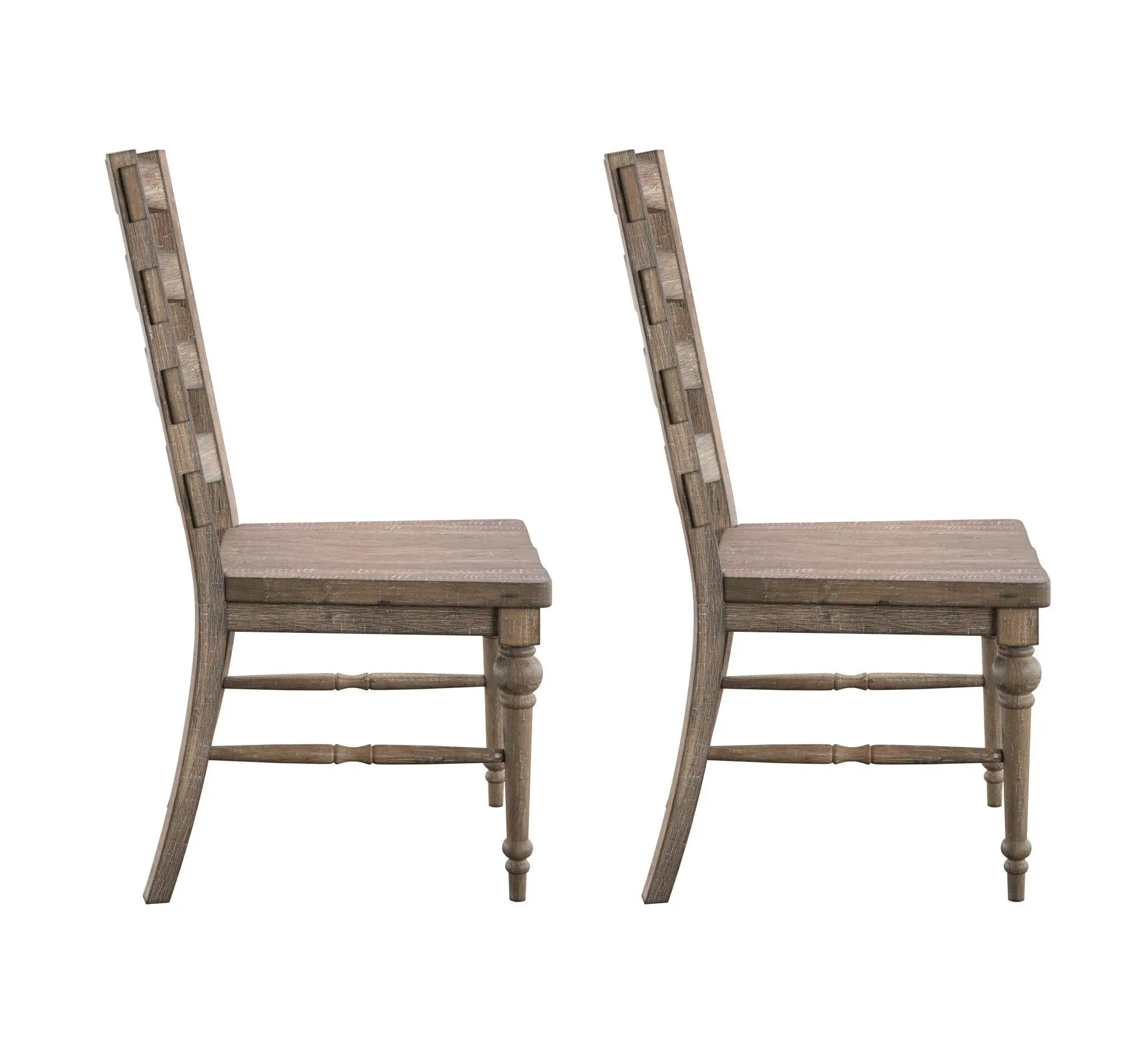 Ladderback Dining Chairs, (Set of 2) - Taupe by Unique Piece Furniture