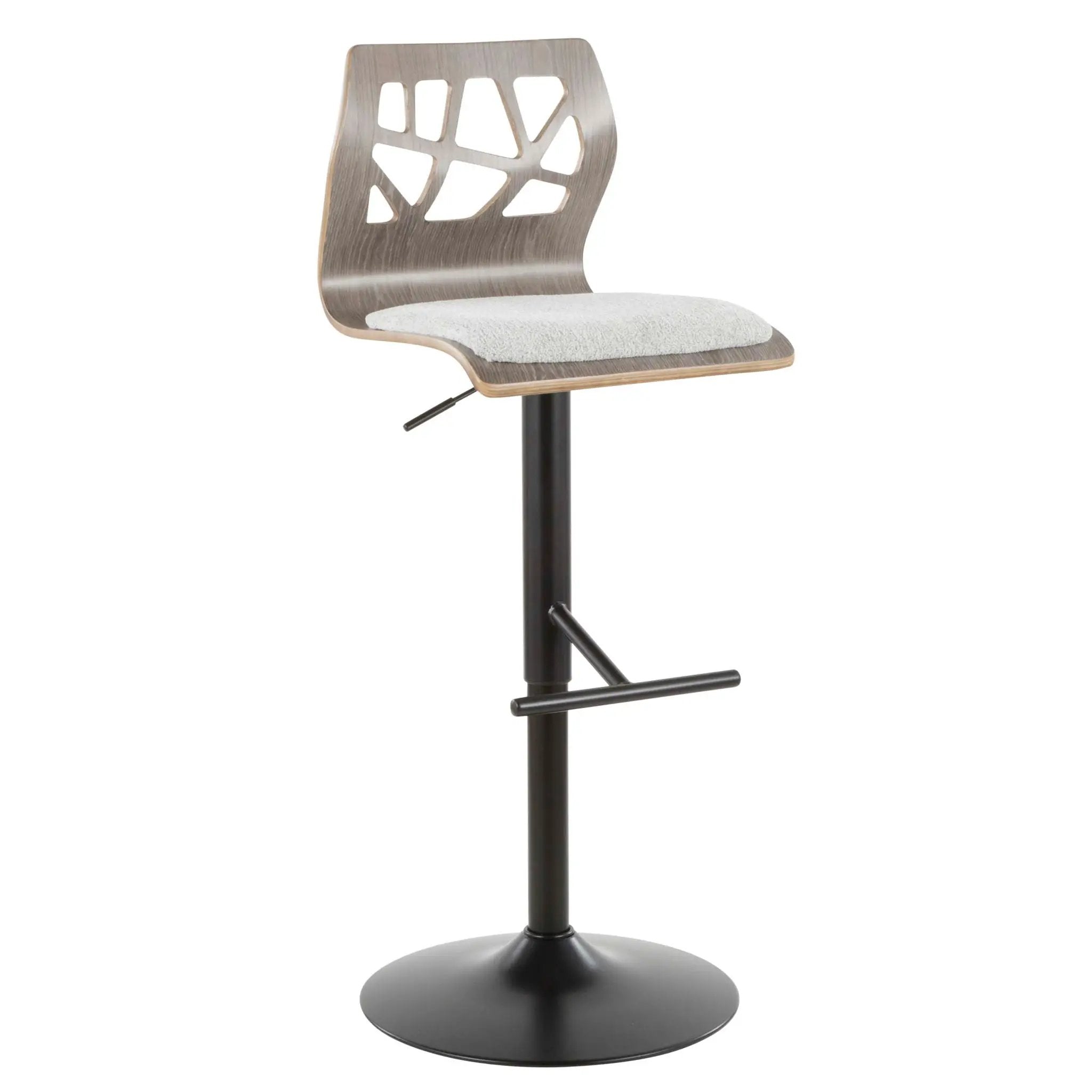 Folia - Mid Century Modern Adjustable Barstool With Swivel & Rounded T Footrest (Set of 2) by Unique Piece Furniture