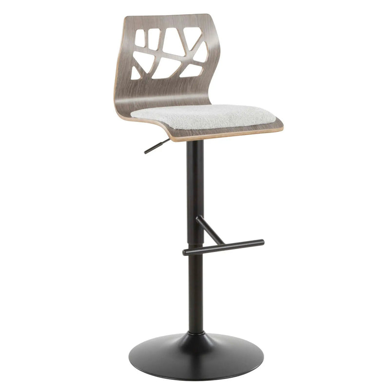 Folia - Mid Century Modern Adjustable Barstool With Swivel & Rounded T Footrest (Set of 2) by Unique Piece Furniture