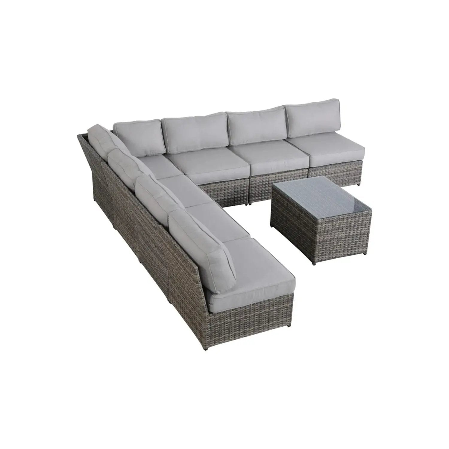 Comfortable Modern Patio Rattan Sectional Set With Cushions by Unique Piece Furniture