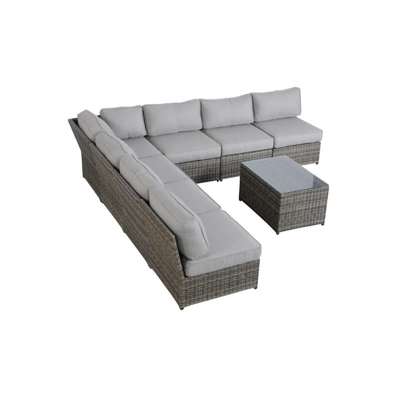 Comfortable Modern Patio Rattan Sectional Set With Cushions by HouseOfZazla