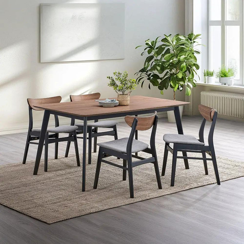 Rebi - Dining Table - Walnut & Black by Unique Piece Furniture