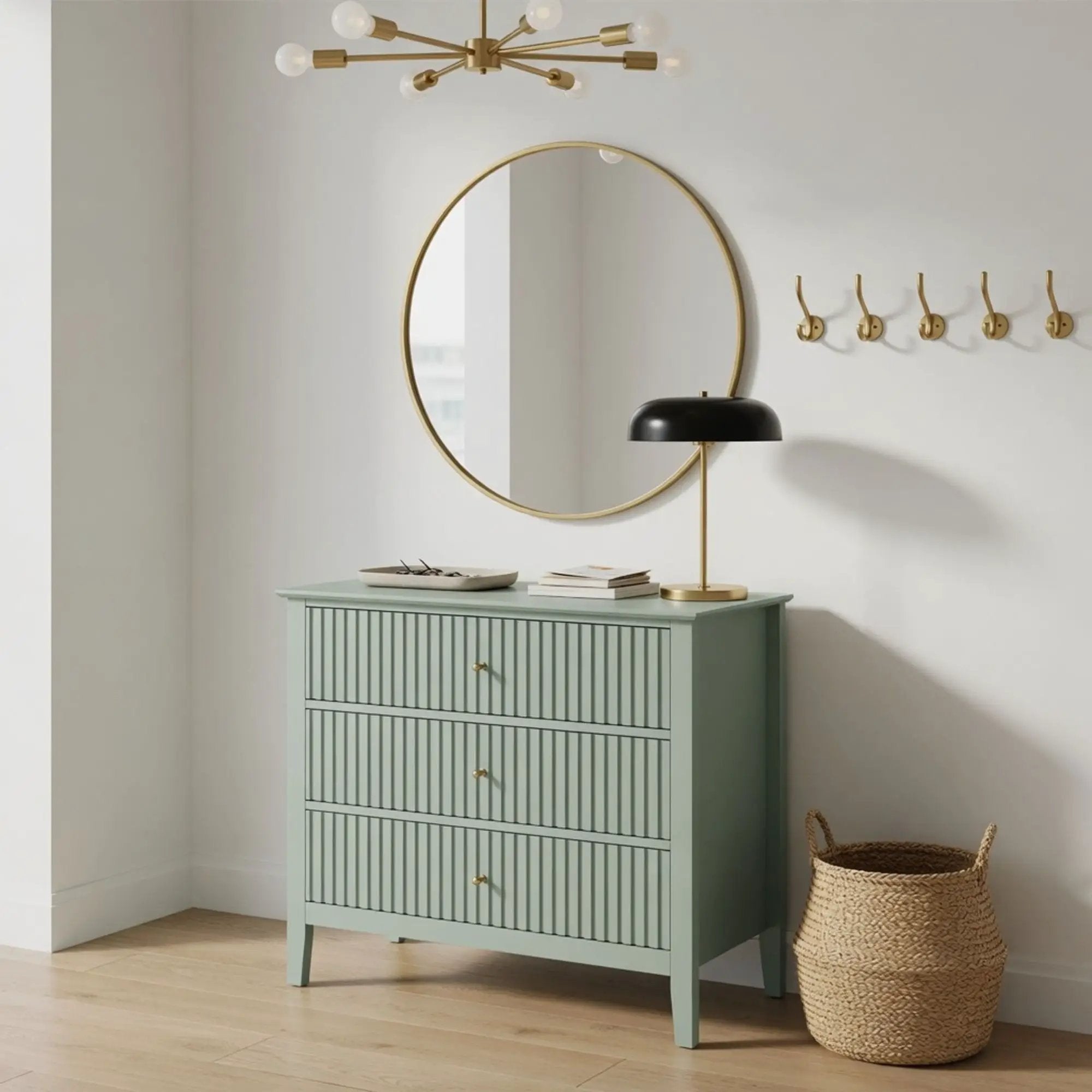 Fluted 3 Drawer Nightstand With Soft Close Slides by HouseOfZazla