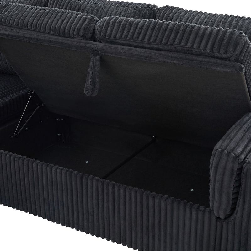 Convertible U-Shaped Sectional Sofa Bed With USB Ports And Storage by HouseOfZazla