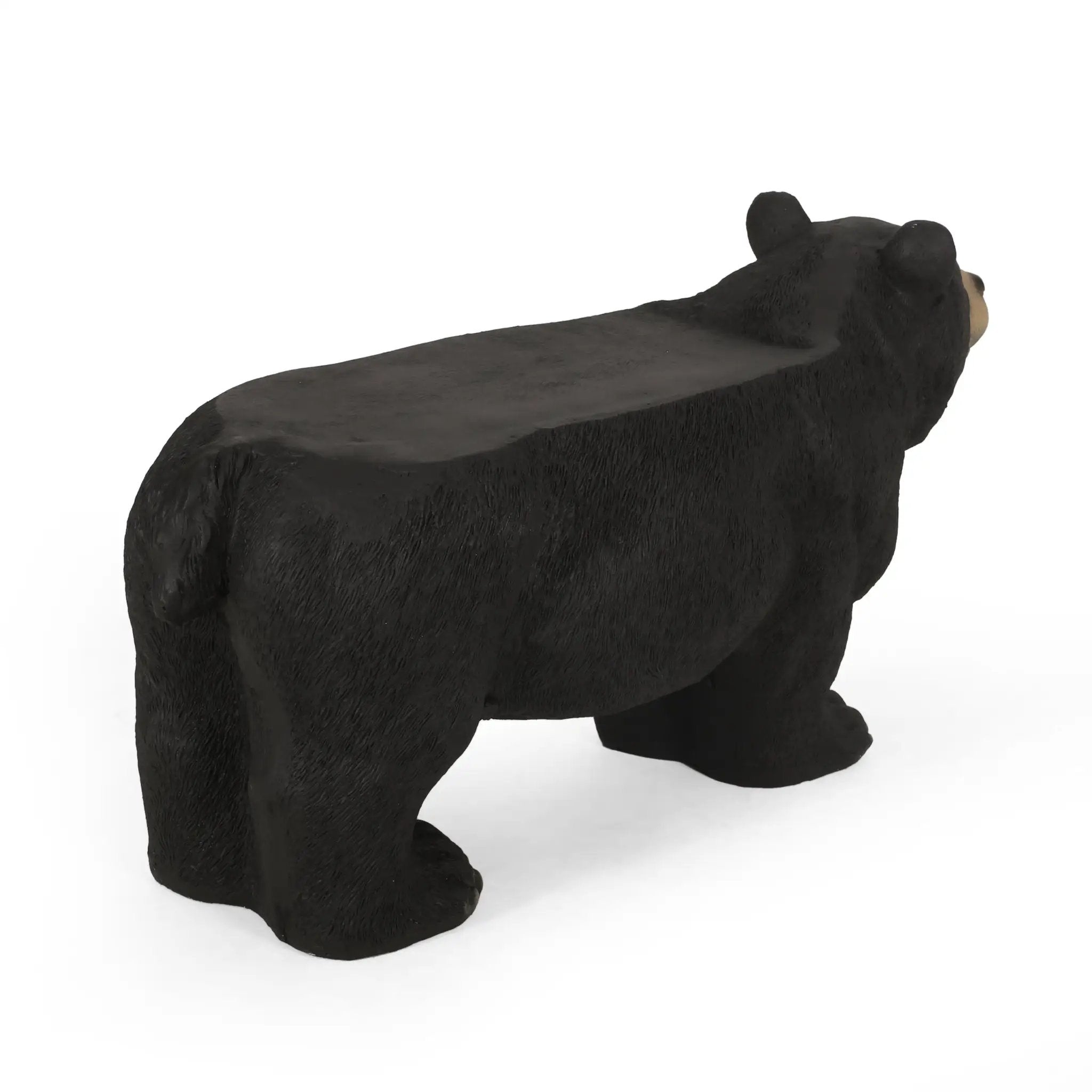 MGO Bear Bench, Concrete Outdoor Bench, Matte Black by HouseOfZazla
