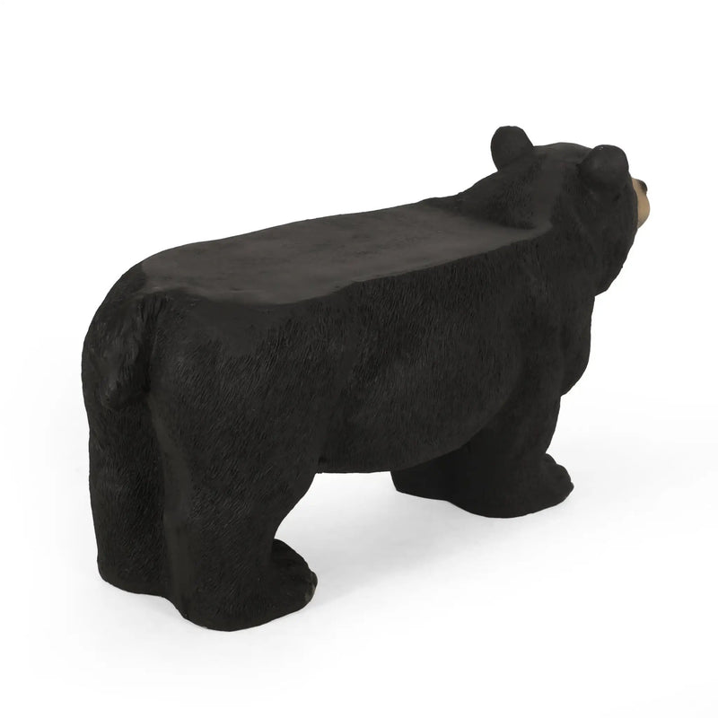 MGO Bear Bench, Concrete Outdoor Bench, Matte Black by HouseOfZazla