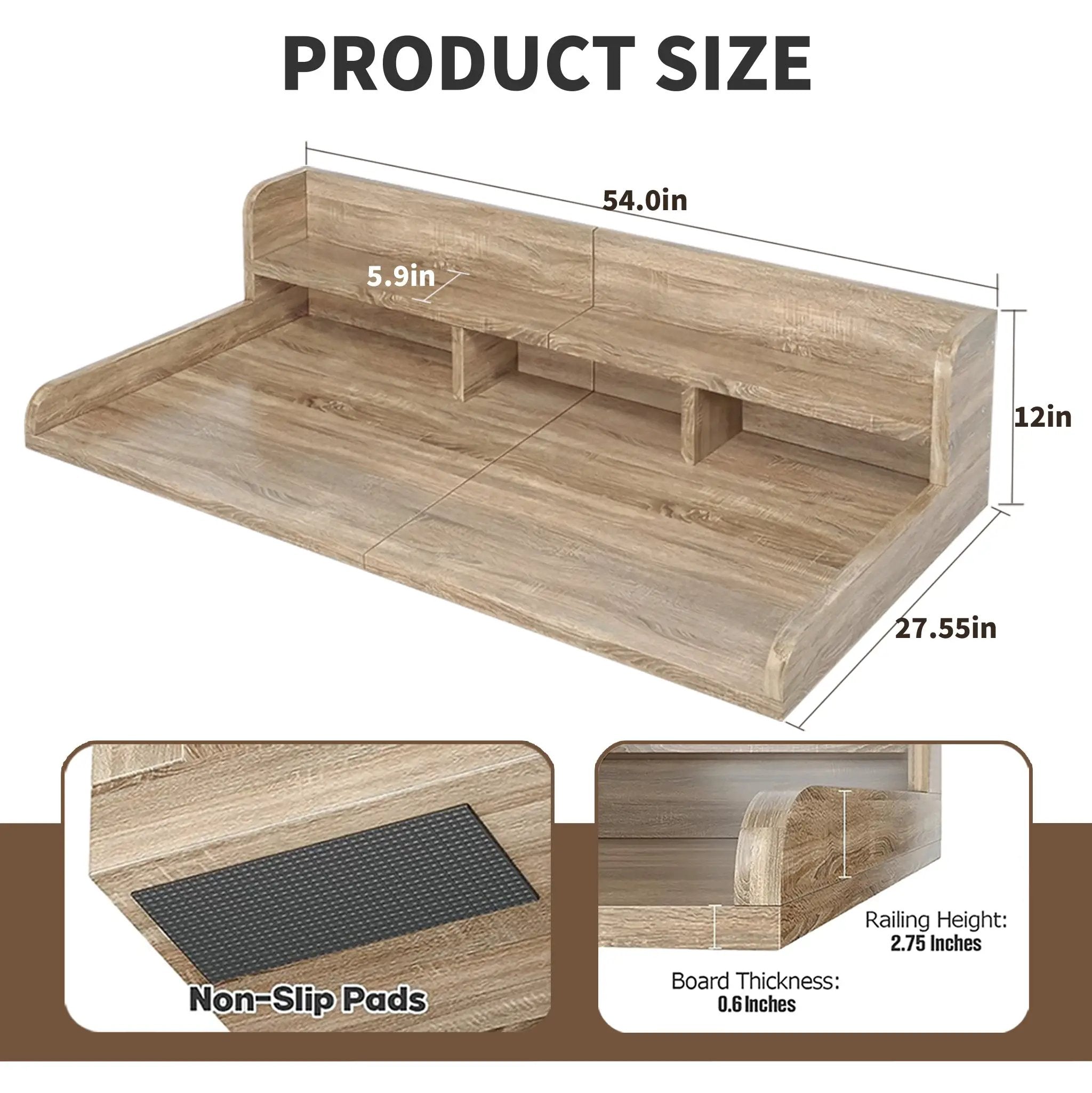 Washer Dryer Countertop with Non-Slip Pads, 54" x 27.5" by HouseOfZazla