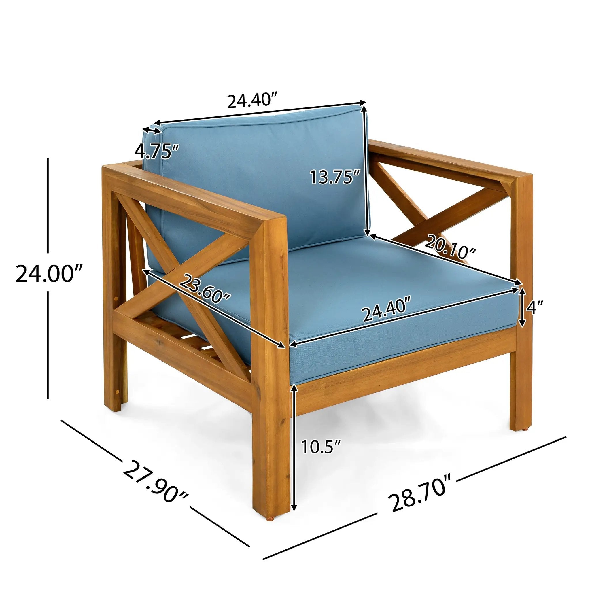 Patio Conversation Set, Outdoor Wood Conversation Seat (Set of 2) by HouseOfZazla