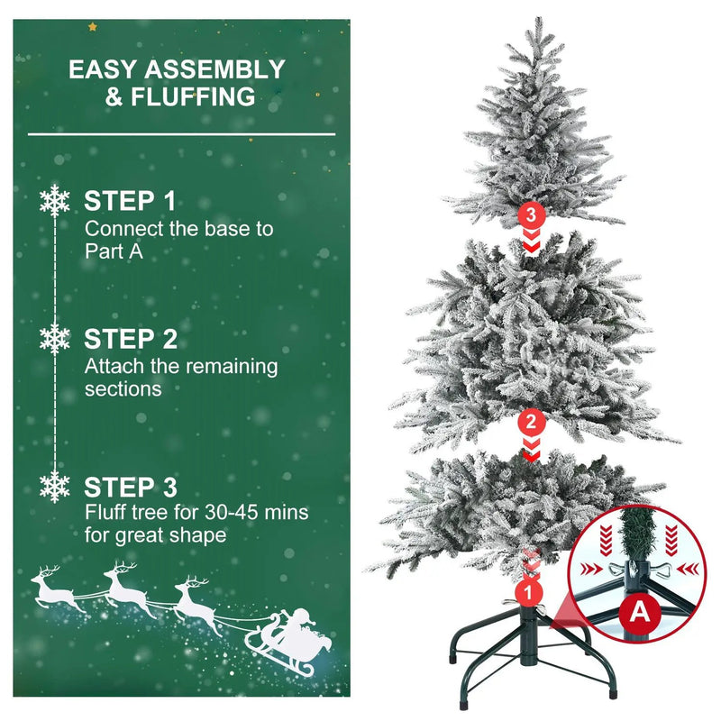 Premium 8FT Flocked Artificial Christmas Tree by HouseOfZazla
