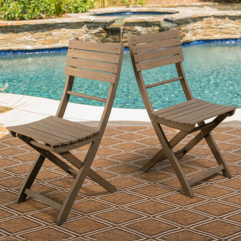 Positano - 4 Piece Foldable Chair Set in Gray by HouseOfZazla