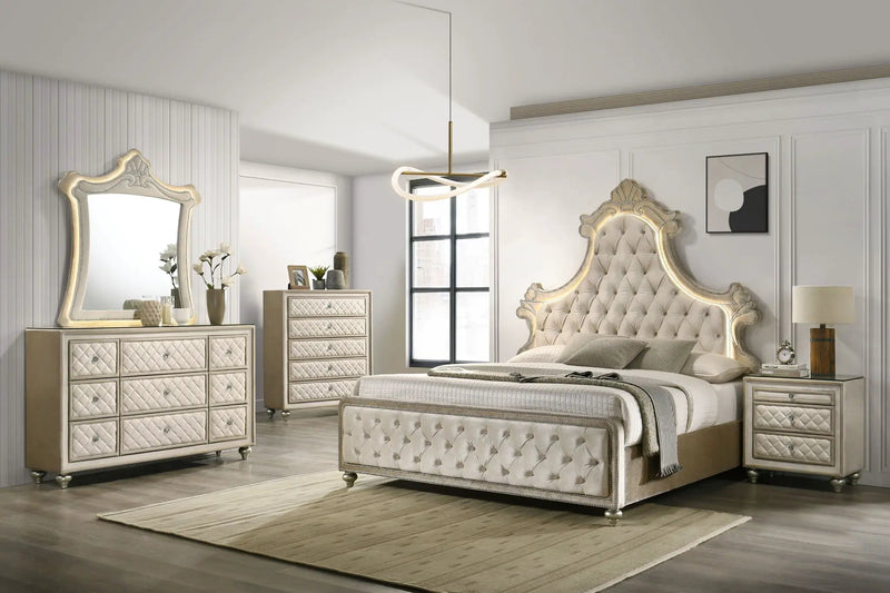 Lucienne - Bed With LED Lighting by Unique Piece Furniture