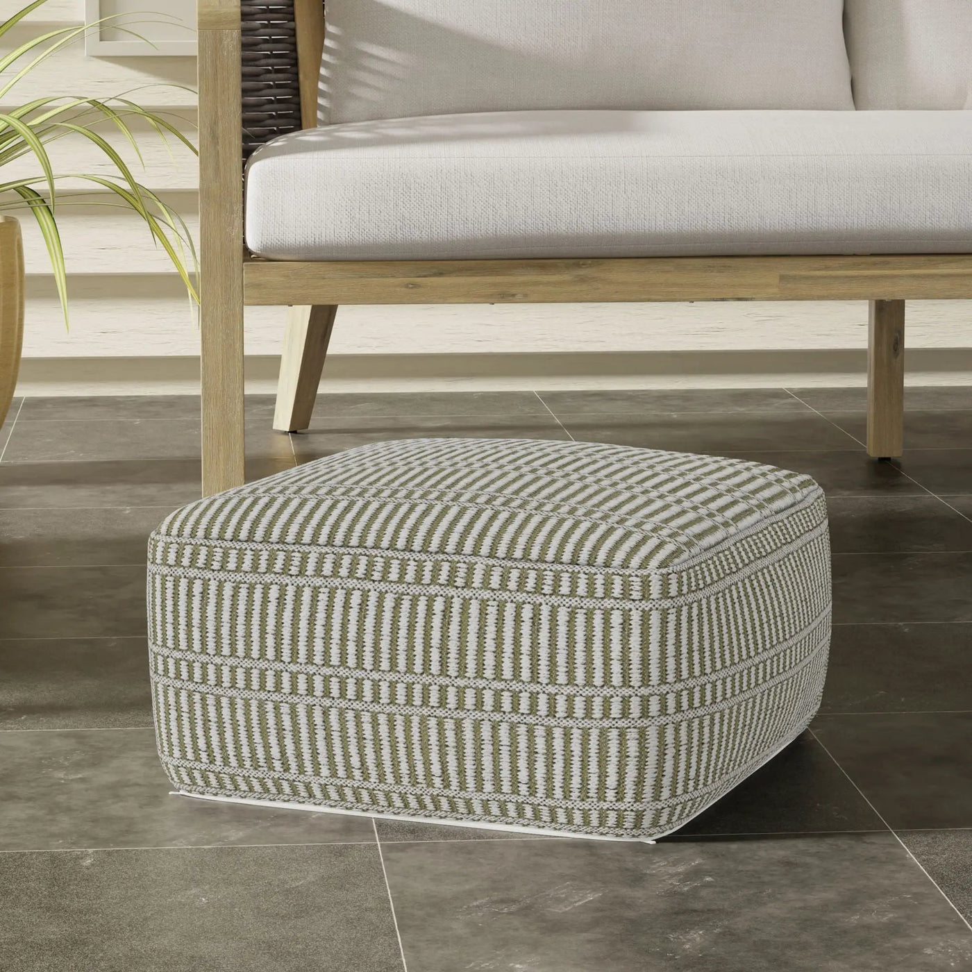 Safford - Square Outdoor / Indoor Pouf by Unique Piece Furniture