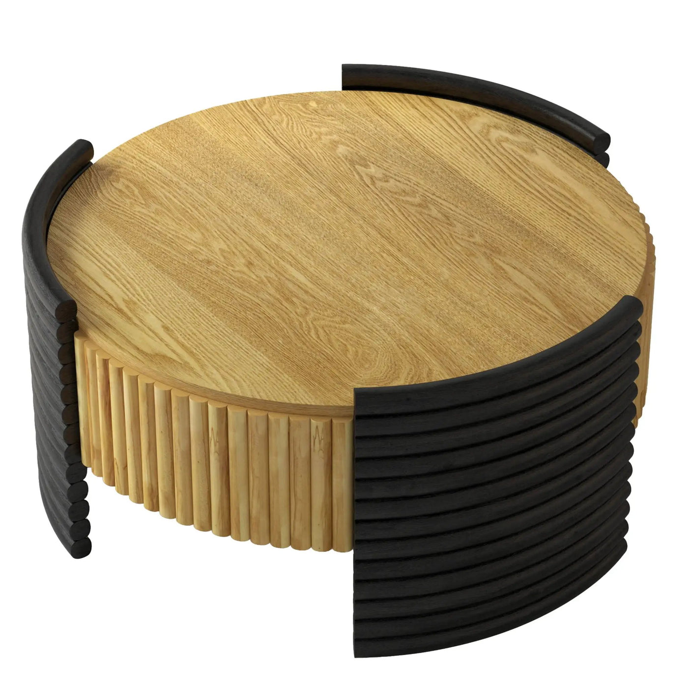 Modern Colorblocked Striped Coffee Table With Flip Top Storage by HouseOfZazla