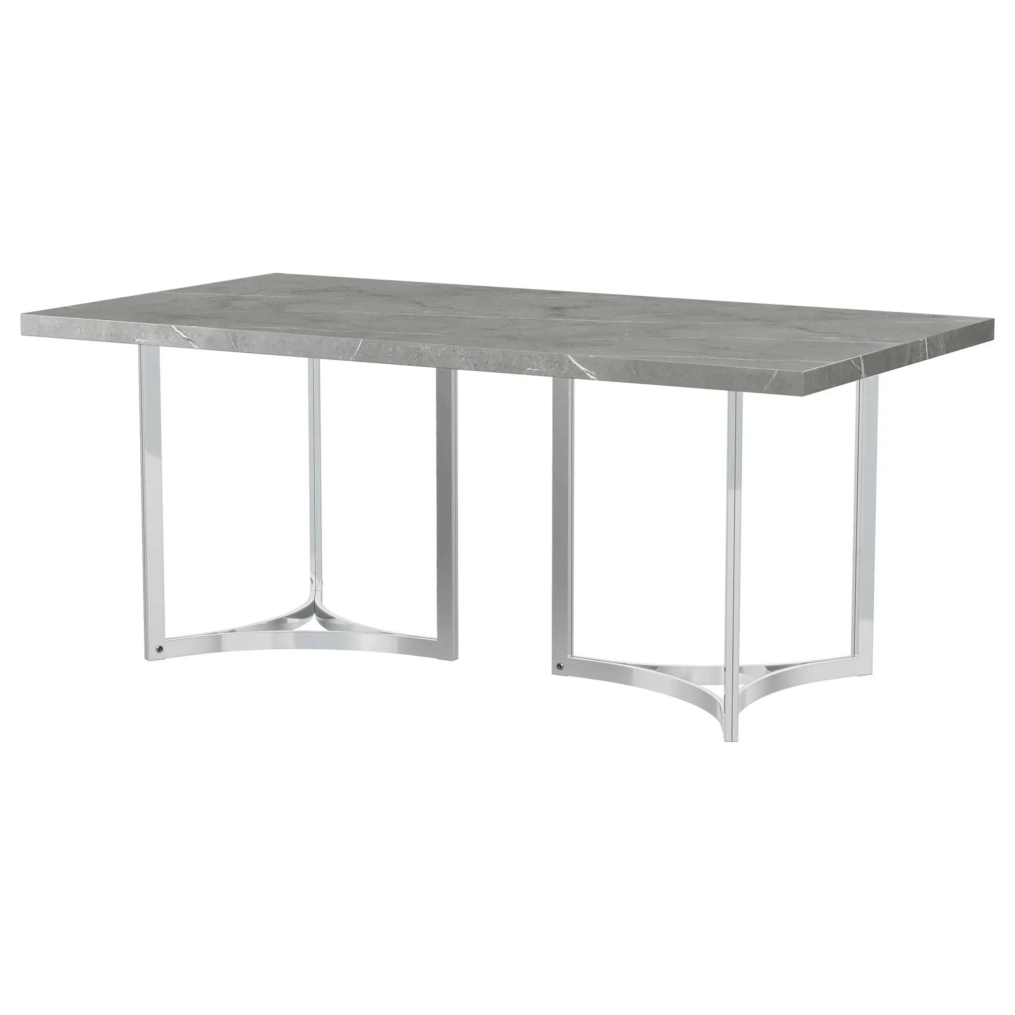 Sterling 72-inch Rectangular Dining Table Grey Faux Marble by Unique Piece Furniture
