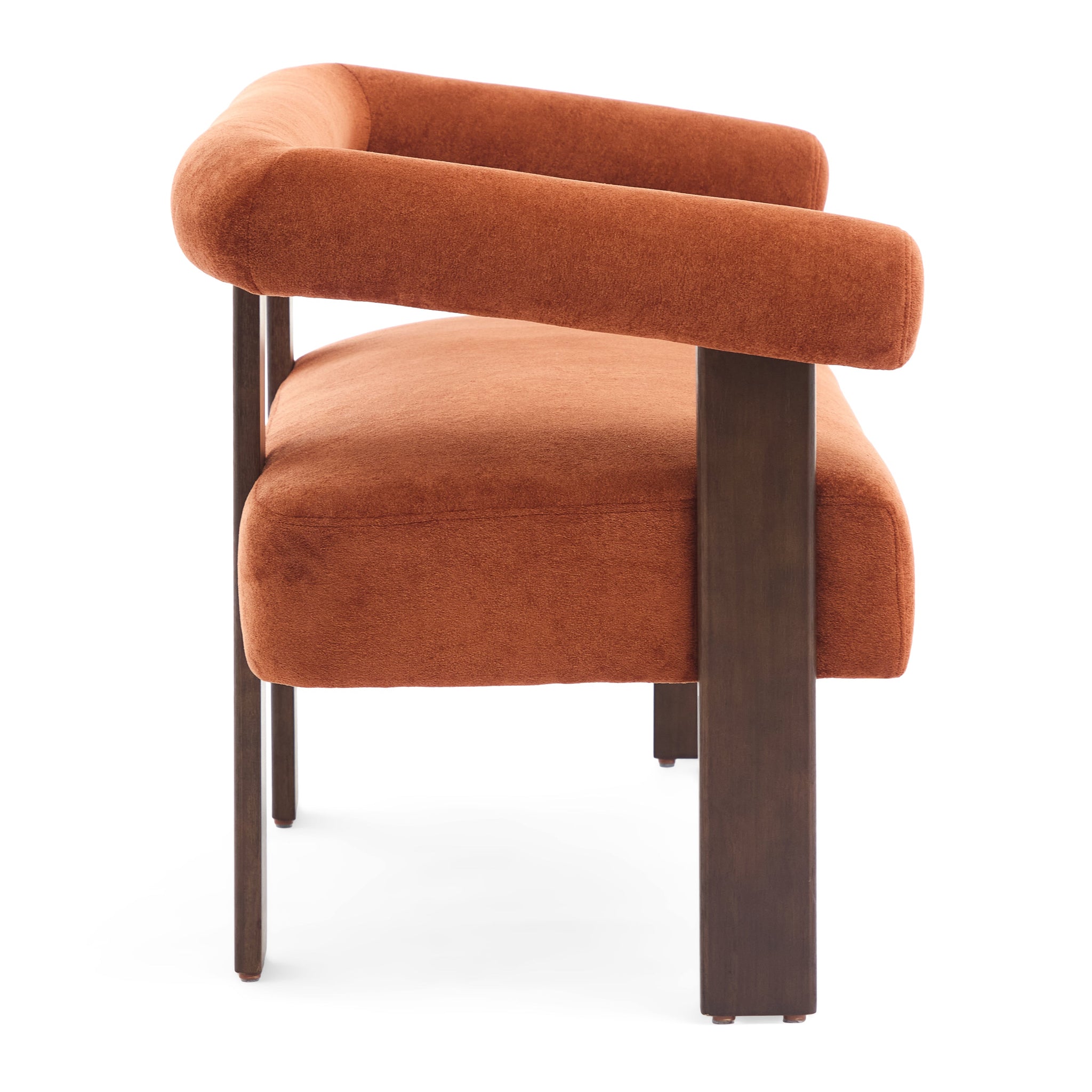 Round Armrest Loveseat (Dark Orange + Brown) by HouseOfZazla