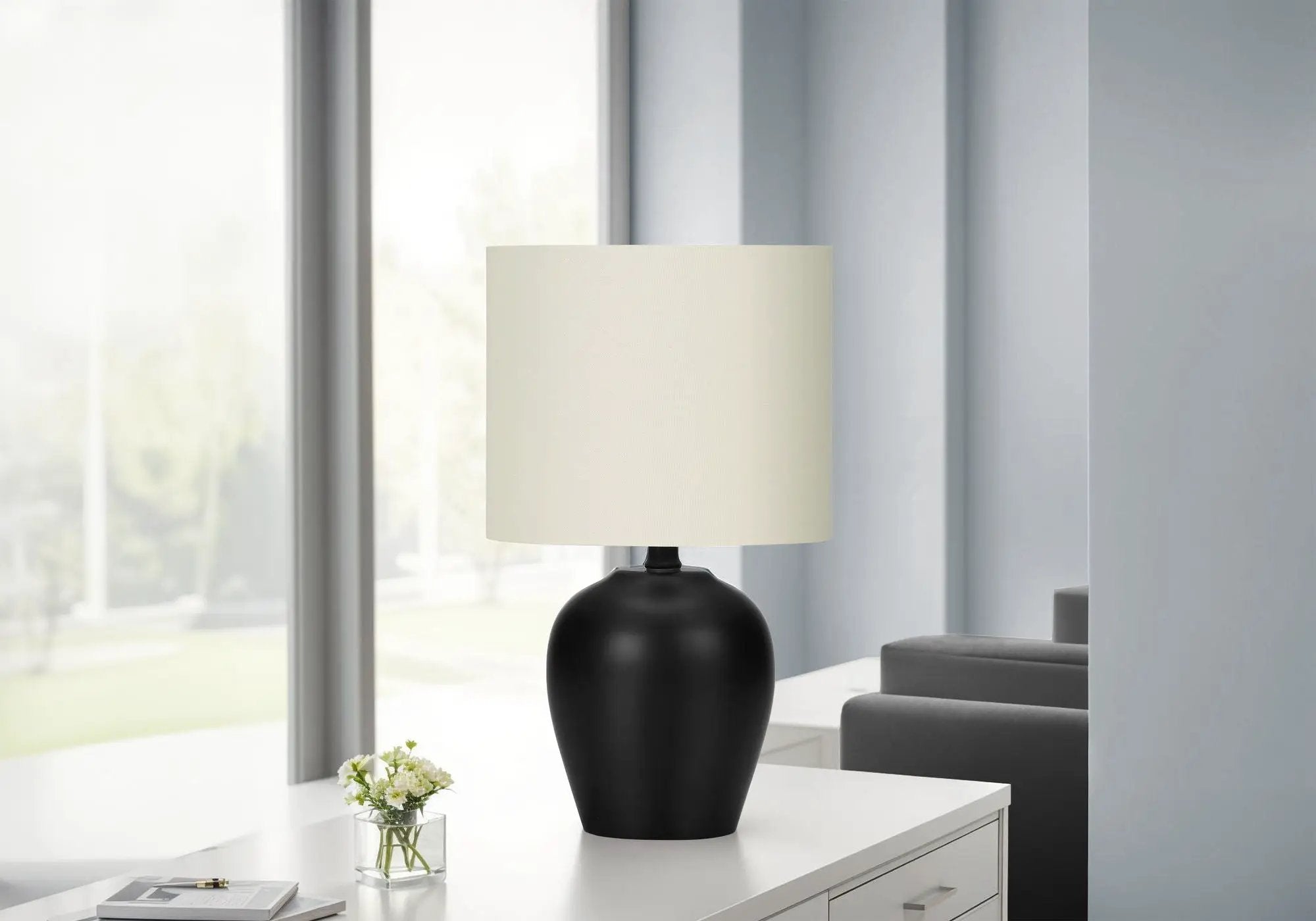 Lighting Table Lamp Transitional - Black / Cream by HouseOfZazla
