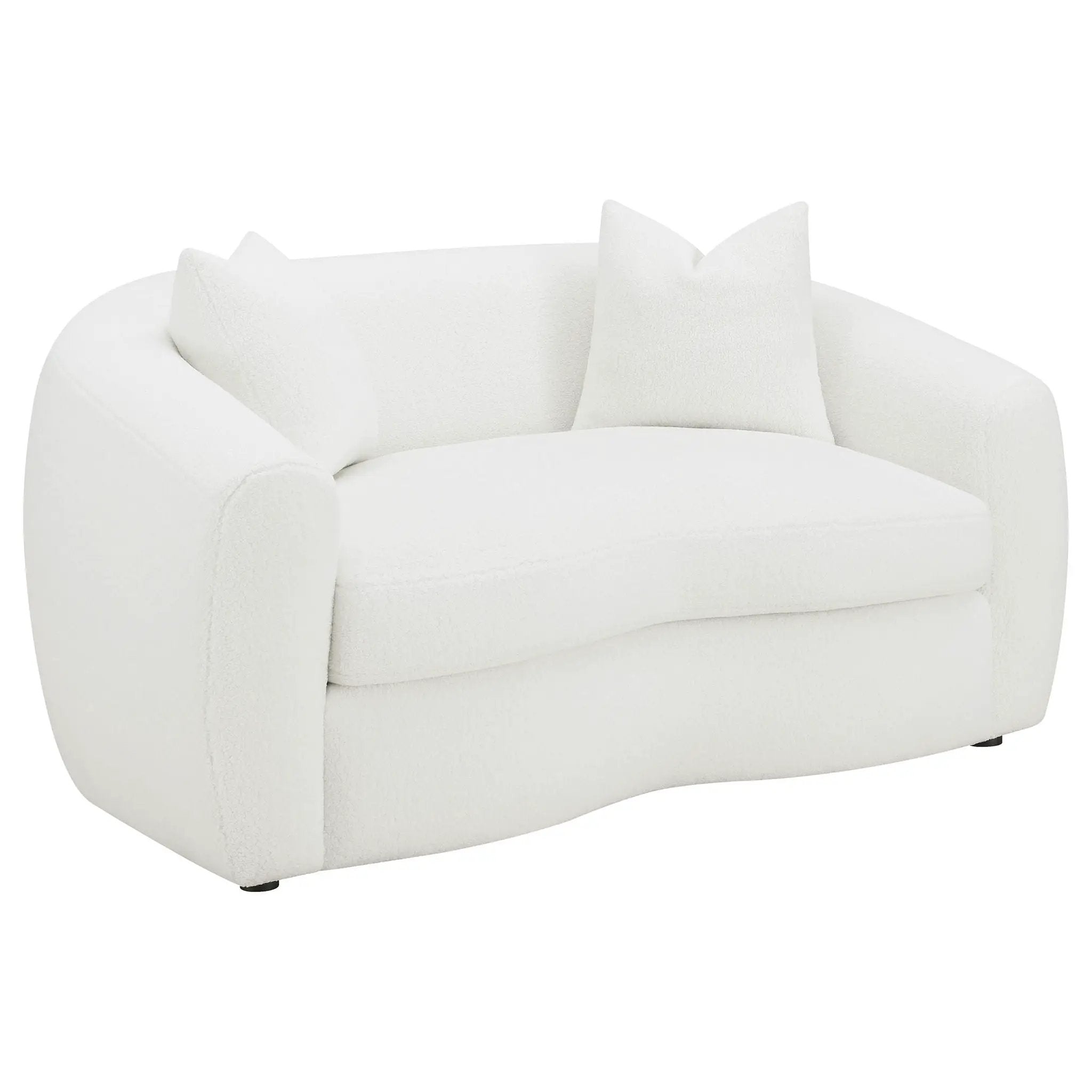 Isabella 2-piece Faux Sheepskin Upholstered Sofa Set Natural by Unique Piece Furniture