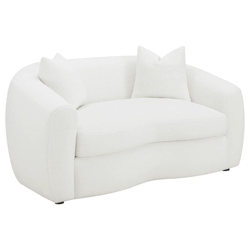 Isabella 2-piece Faux Sheepskin Upholstered Sofa Set Natural by Unique Piece Furniture