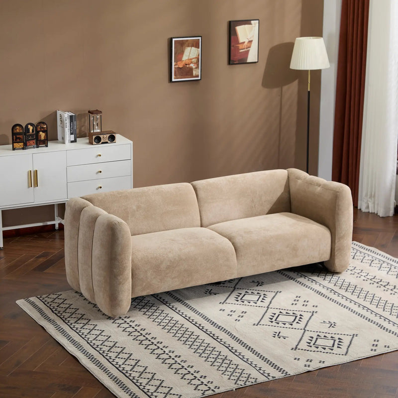 Tonson 83" 3-Seater Velvet Sofa, Wave Design by HouseOfZazla