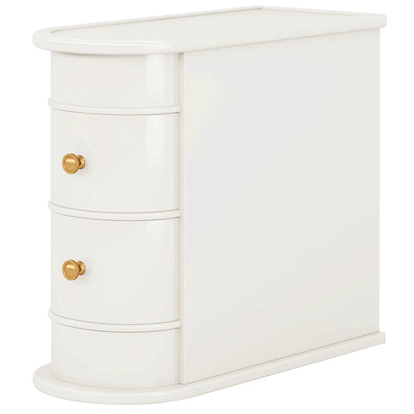 Narrow 2 Drawer End Table