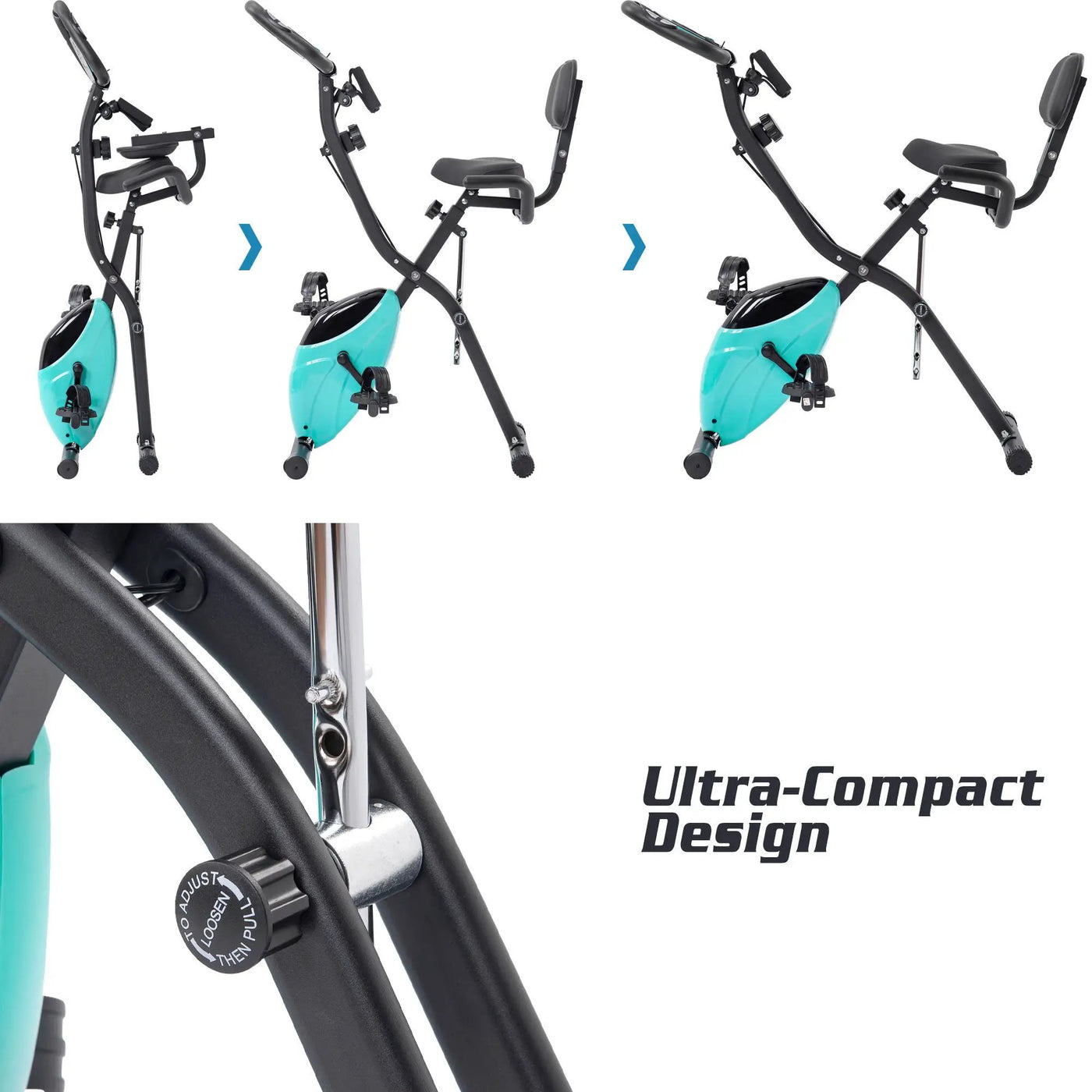 Exercise Bike Folding Stationary Bikes For Home With 16 Level Magnetic Resistance by HouseOfZazla