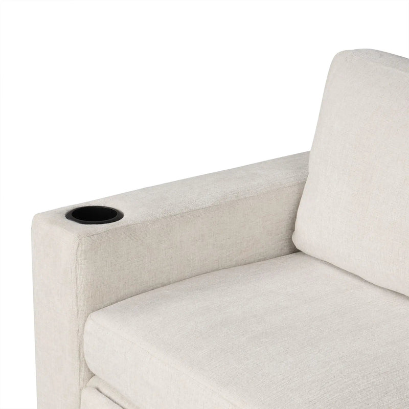 Convertible U-Shaped Sectional Sofa With Pull-Out Bed