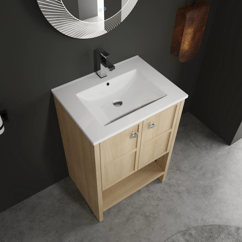 Modern Freestanding Bathroom Vanity With Ceramic Sink And Soft Closing Doors by Unique Piece Furniture