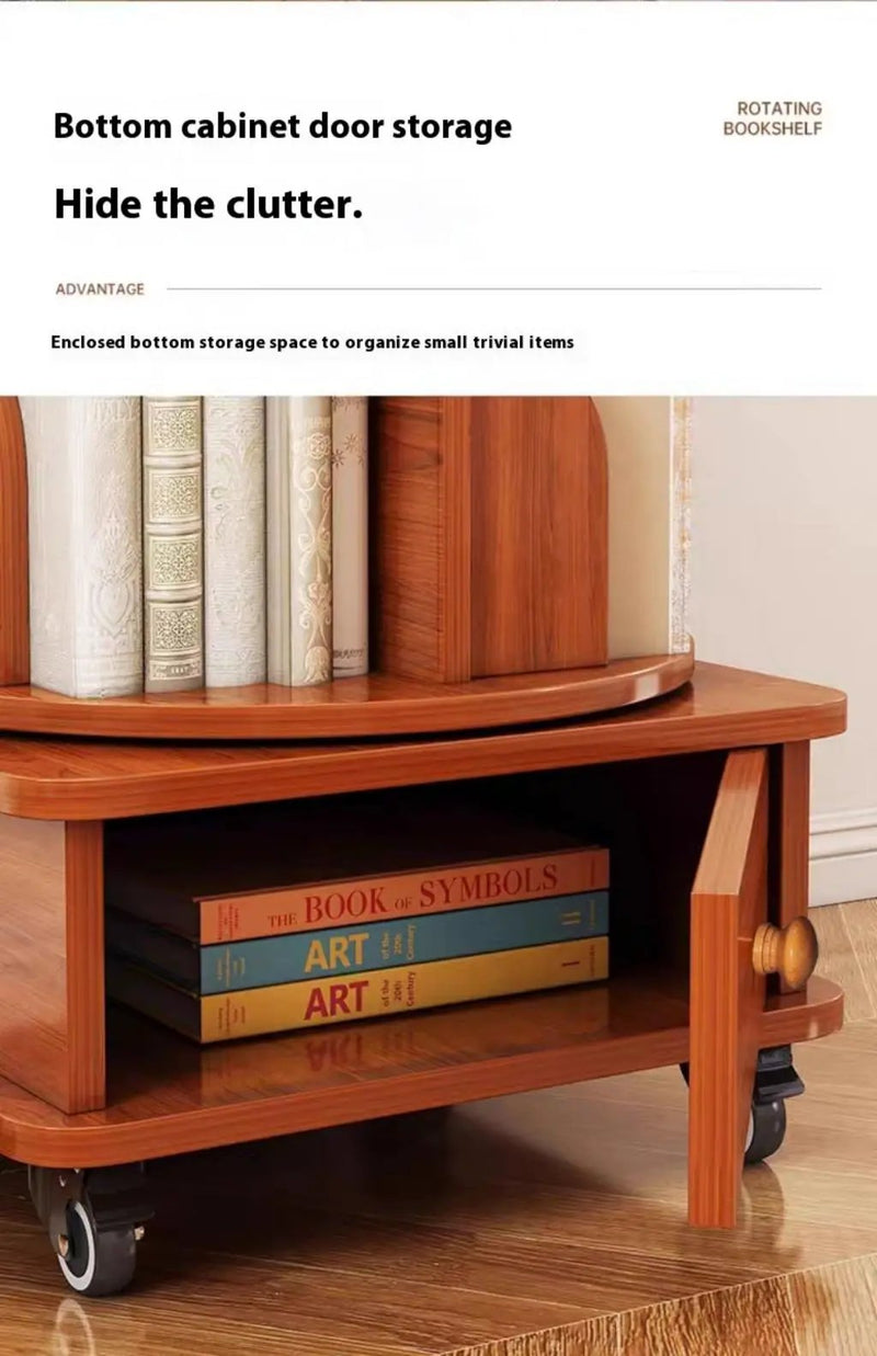 Upgraded Rotating Bookshelf - 360 Display Corner Bookcase by HouseOfZazla