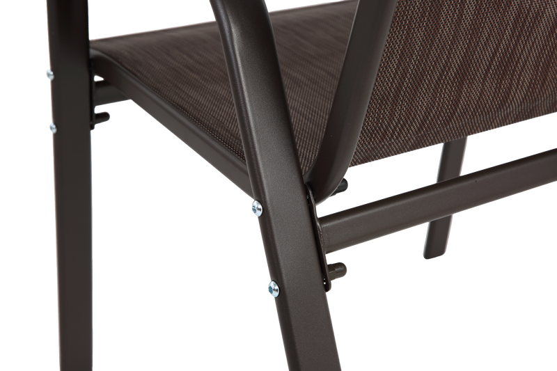 4 Piece Patio Chairs Set with Breathable Textilene Fabric (Brown) by HouseOfZazla