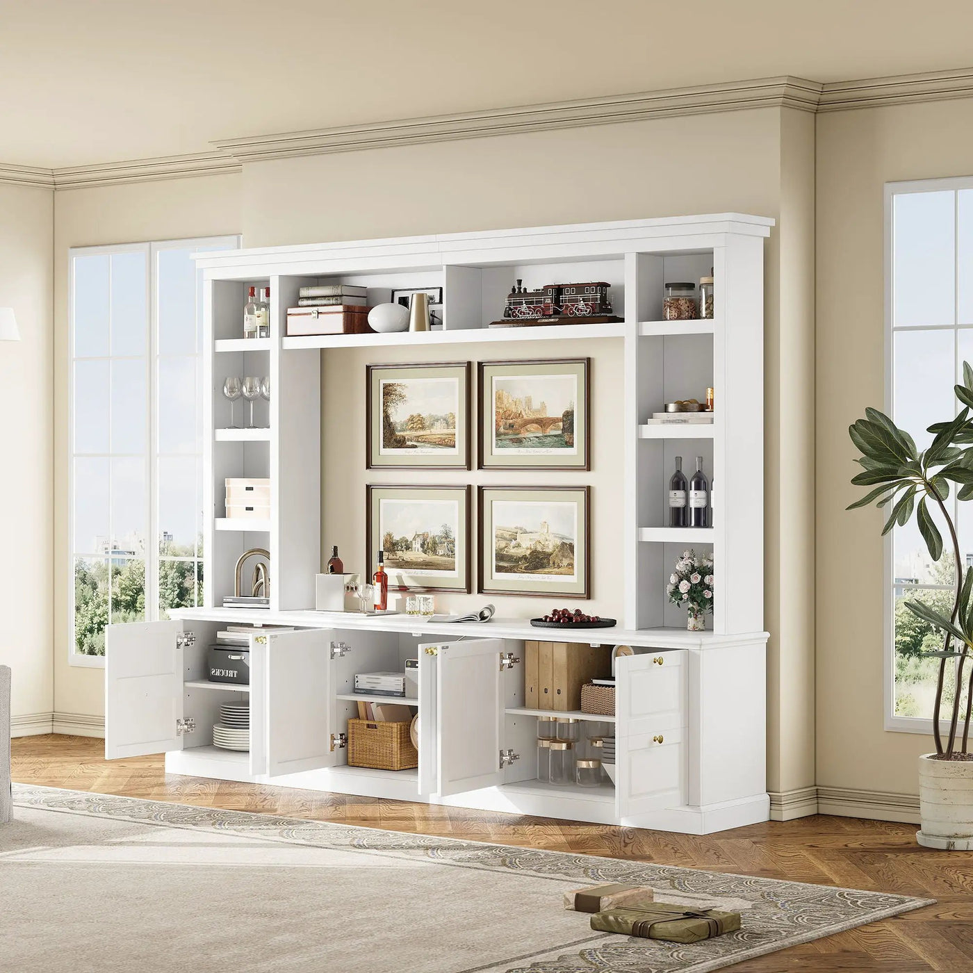 All-In-One TV Stand With Bookcase For TVs Up To 70" by Unique Piece Furniture