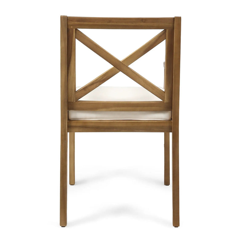 Perla Dining Chair 2-Piece Set with Cream Cushions by HouseOfZazla