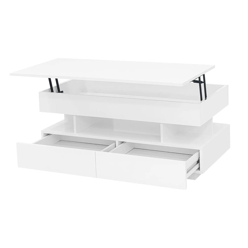 Multi Functional Lift Top Coffee Table With 2 Drawers by HouseOfZazla
