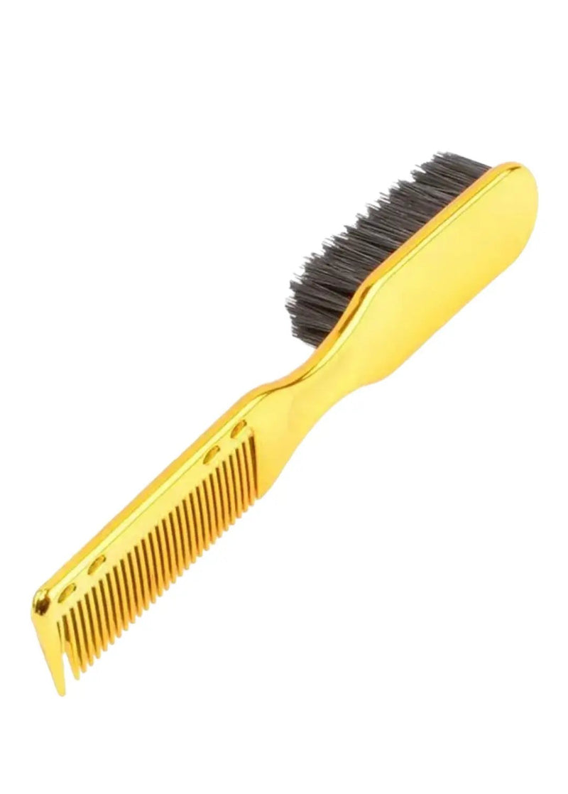 Double-Sided Beard Brush & Beard Comb Barber Brush for Grooming Beard Non-Slip & Sturdy Bristle Brush for Clean Cuts Professional Barber Comb for Beard & Hair Edge Control Brush Barber Accessories by Selzalot