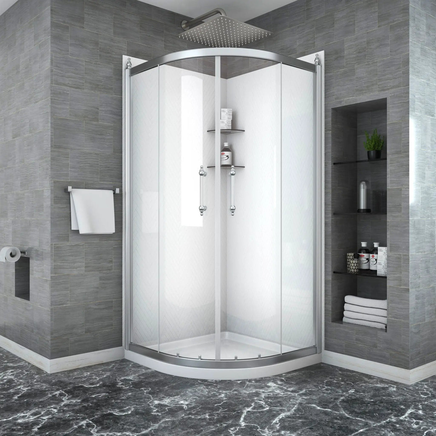 Framed Tub Shower Enclosure with Clear Tempered Glass by HouseOfZazla