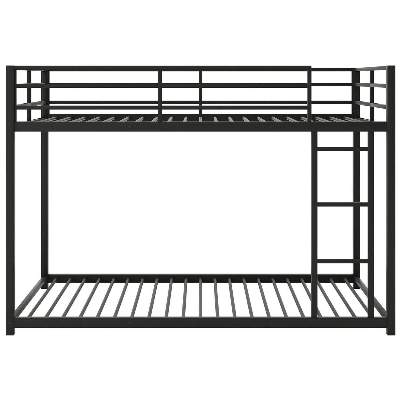 Metal Bunk Bed, Low Bunk Bed With Ladder by HouseOfZazla