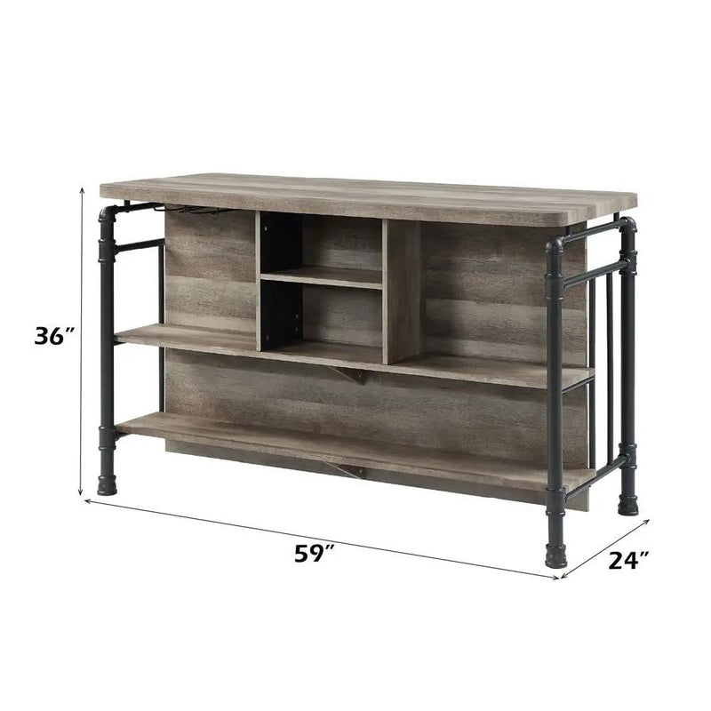Edina - Counter Height Table - Antique Oak & Sandy Gray by Unique Piece Furniture