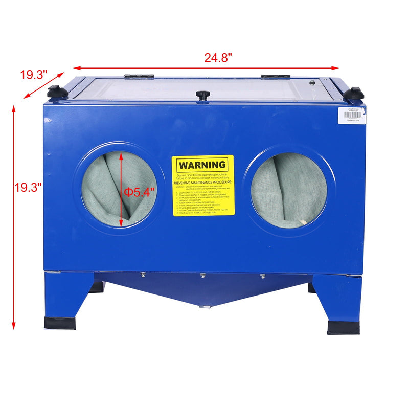 Bench Top Portable Sand Blaster Cabinet Kit 25 Gallon With 80 Psi Capacity - Blue by HouseOfZazla