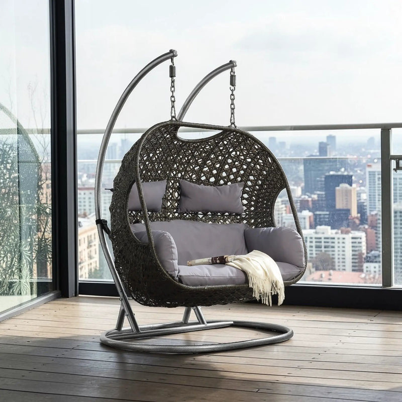 Vasant - Wicker Hanging Chair - Gray by Unique Piece Furniture