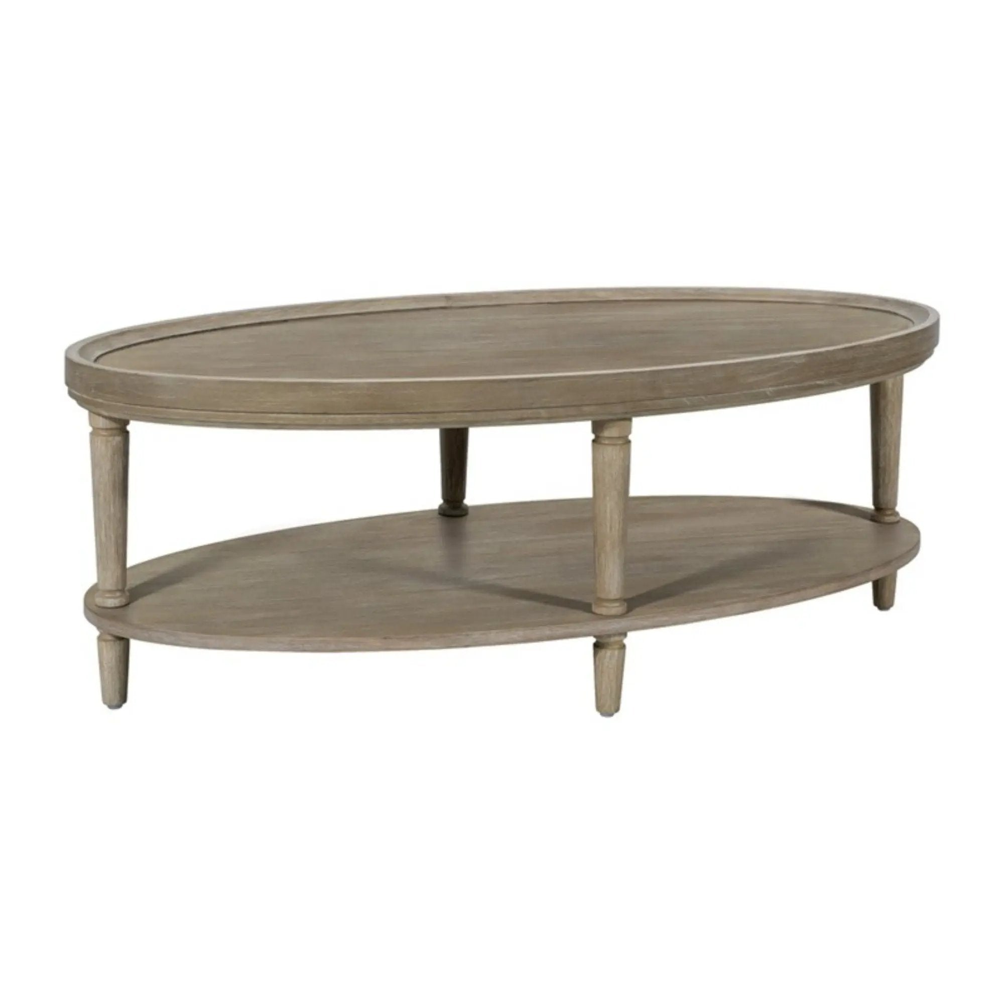 Bedford - Oval Coffee Table With Shelf - Natural by Unique Piece Furniture