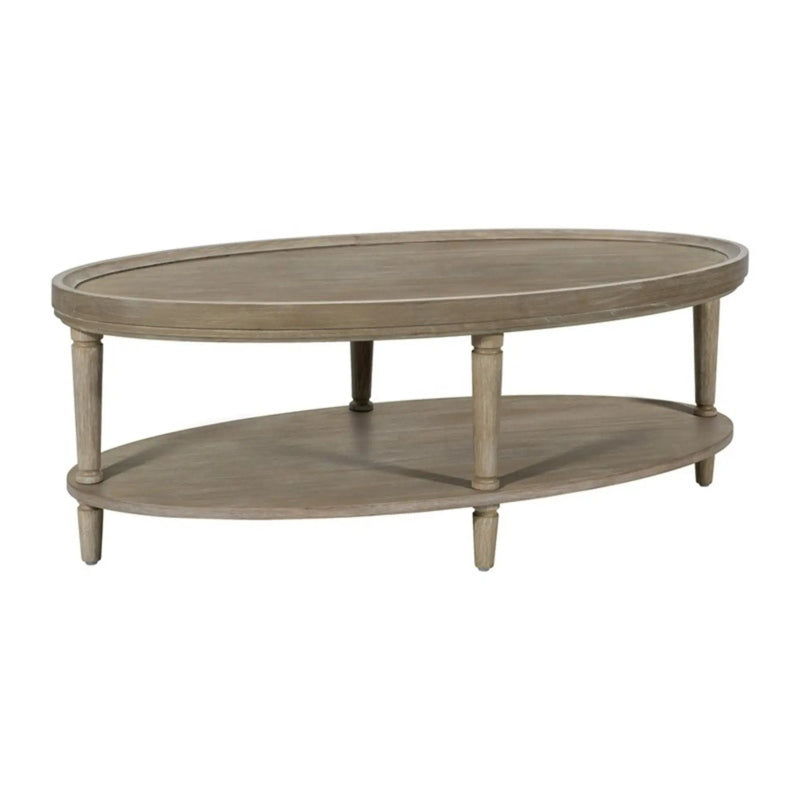 Bedford - Oval Coffee Table With Shelf - Natural by Unique Piece Furniture