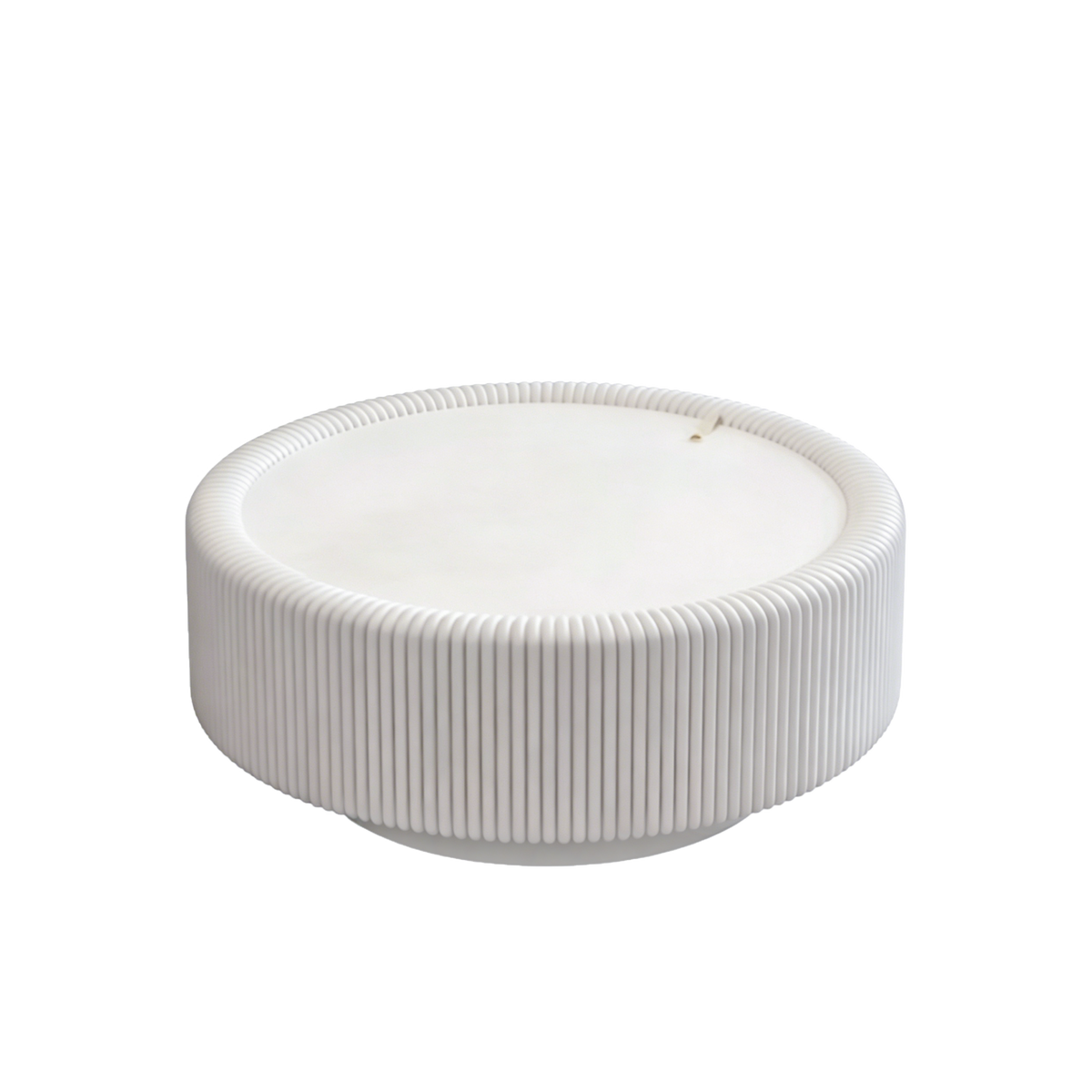 White Round Fluted Coffee Table with Hidden Storage by HouseOfZazla