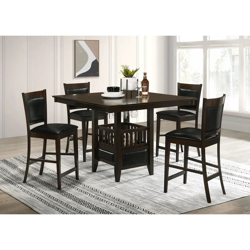 Upholstered Counter Height Stools (Set of 2) - Black / Espresso by HouseOfZazla
