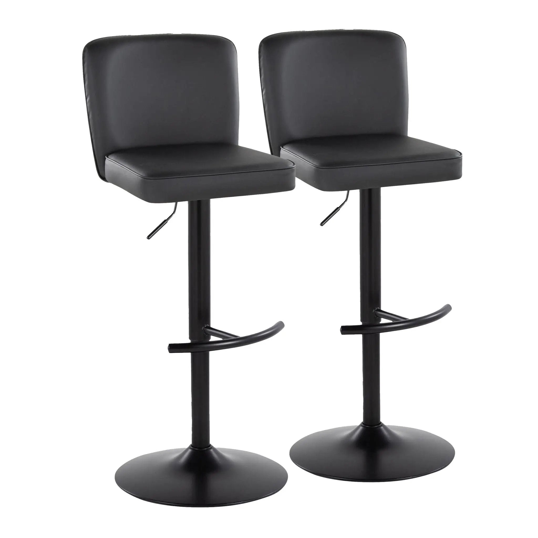 Henry - Contemporary Adjustable Barstool & Swivel With Rounded T Footrest (Set of 2) by Unique Piece Furniture