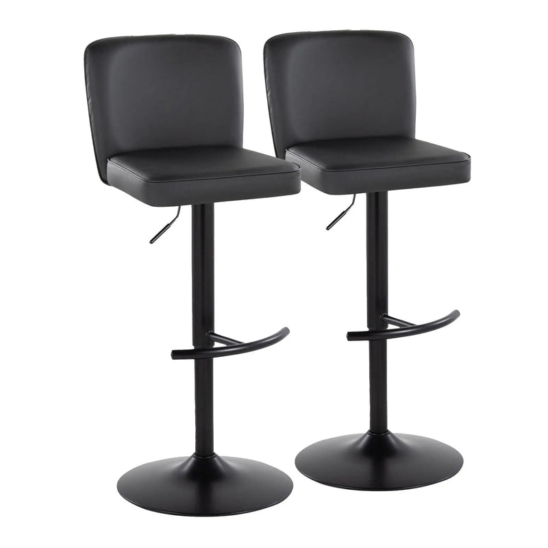 Henry - Contemporary Adjustable Barstool & Swivel With Rounded T Footrest (Set of 2) by Unique Piece Furniture