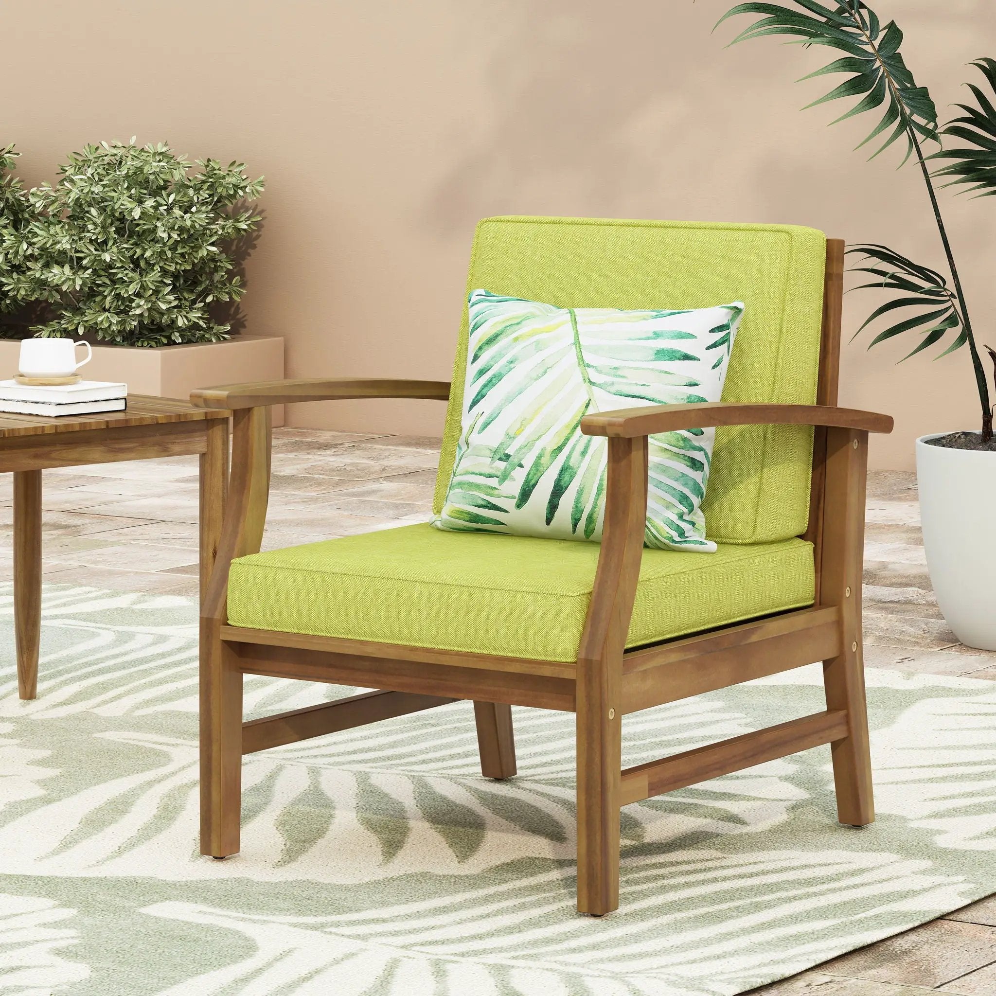Perla Contemporary Club Chair with Water Resistant Cushion by HouseOfZazla